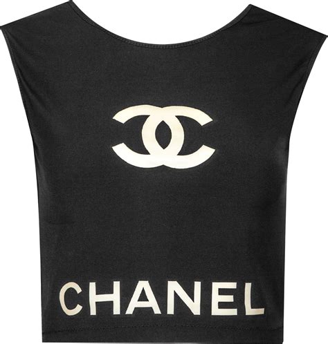 cheap chanel tank tops|chanel logo crop top.